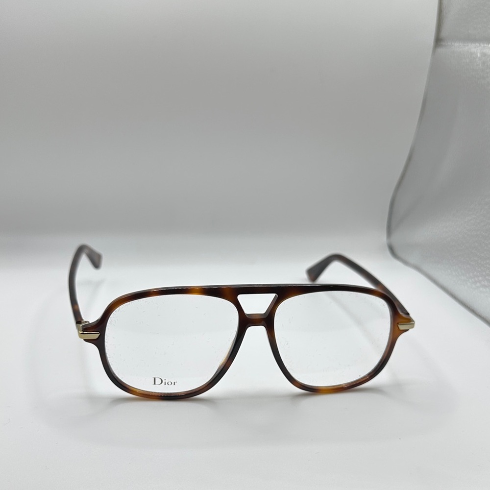 Dior Tortoiseshell Brown Gold Men's Aviator Glasses